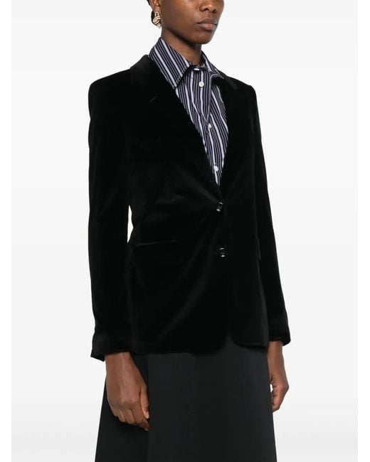 Tagliatore Black Velvet Button Blazer