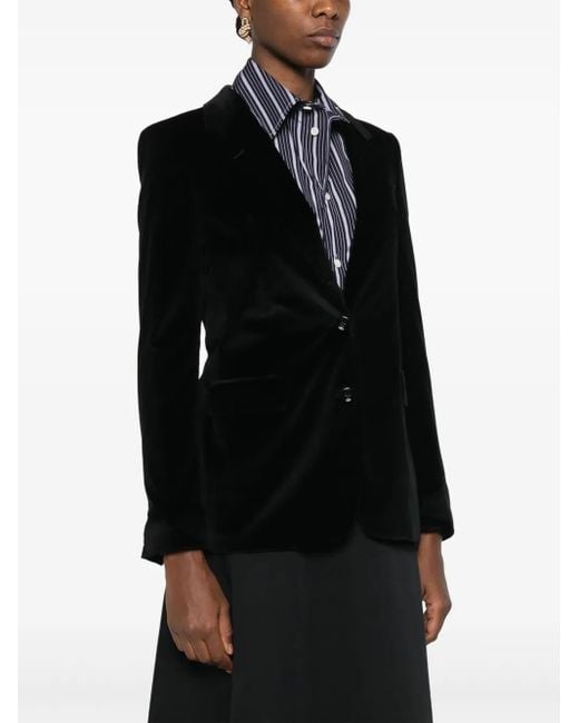 Tagliatore Black Velvet Button Blazer