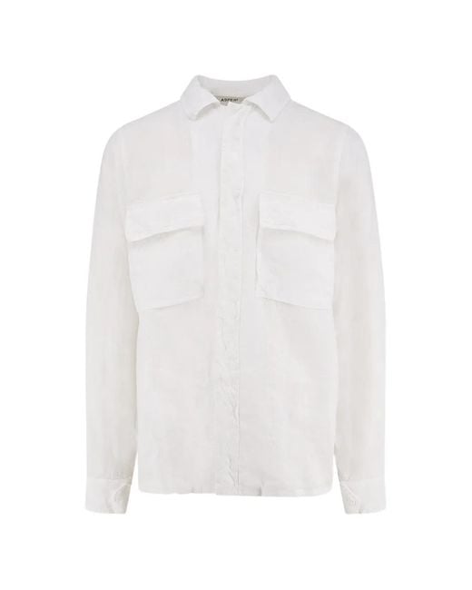 Aspesi White Flap-Pocket Shirt for men