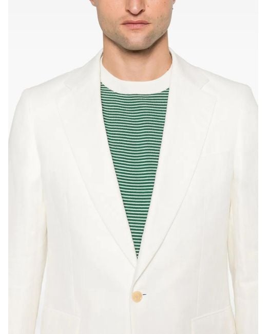 Fursac White Linen Blazer for men