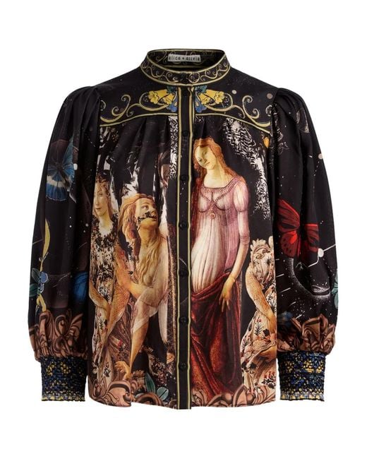 Haut Boutonné Cora À Manches Longues Alice + Olivia en coloris Black