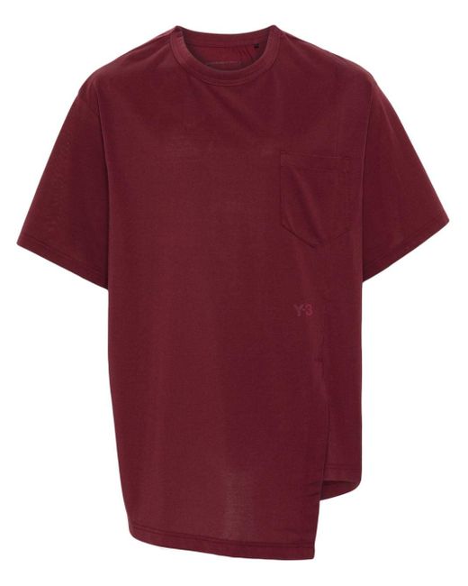 Y-3 Jersey-T-Shirt mit gummiertem Logo in Red für Herren