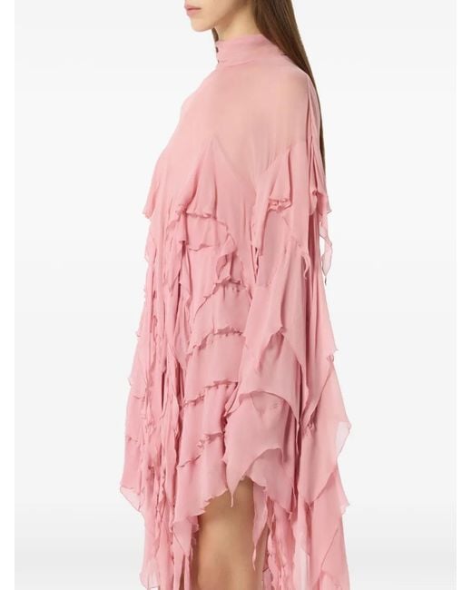 Blumarine Pink Ruffled Mini Dress