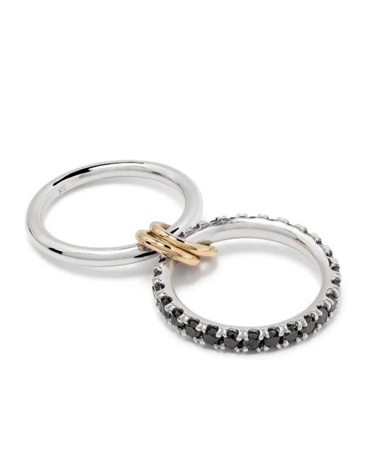 Spinelli Kilcollin White 18Kt Enzo Sg Noir Diamond Linked Rings for men