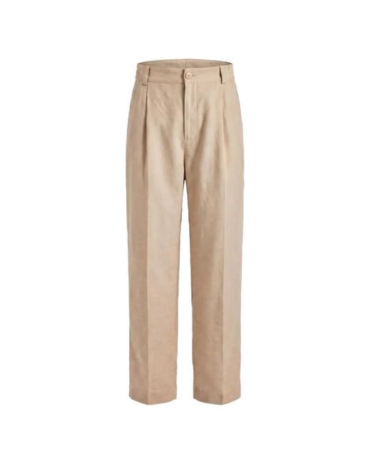 Jacquemus Natural Croisière Pleated-Design Trousers for men
