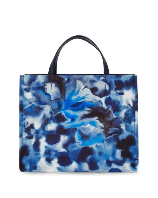 Ferragamo Blue Carnation Print Tote Bag (M)