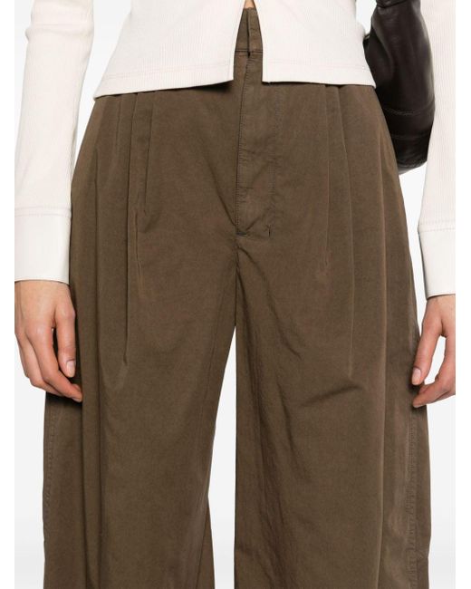 Lemaire Brown Wide-leg Cotton Trousers