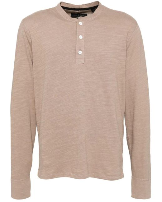 Rag & Bone Natural Classic Flame Henley Polo Shirt for men