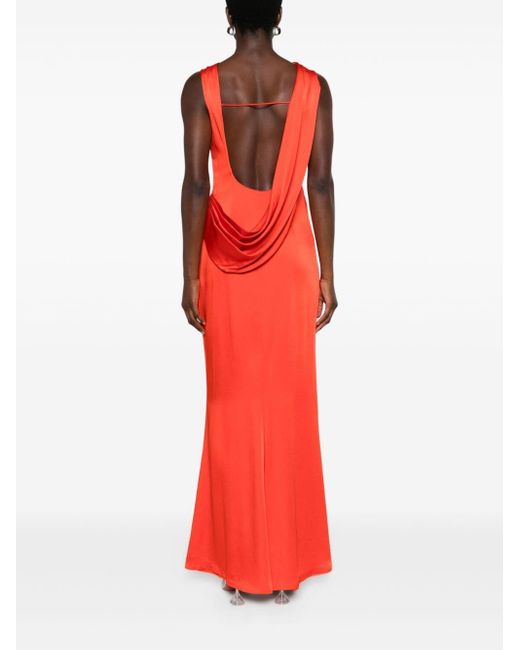 Jonathan Simkhai Tommy Open-back Gown in het Red
