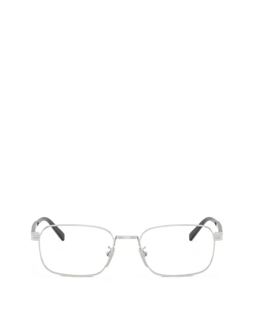 Prada Brille Mit Eckigem Gestell in White für Herren