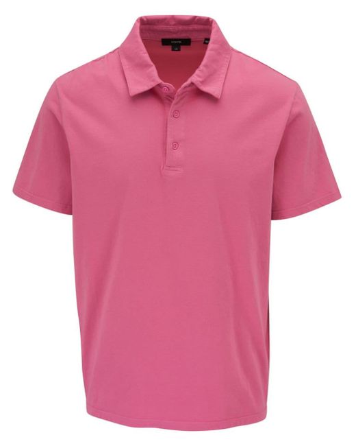 Vince Pink Short-sleeve Cotton Polo Shirt for men