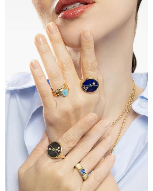 Retrouvai Blue Compass Multi-Stone Ring