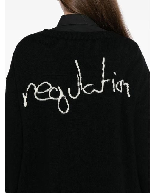Cardigan A Maniche Lunghe Con Scollo A V di Yohji Yamamoto in Black