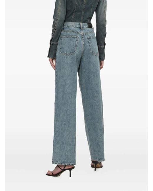 Helmut Lang Blue Pleated Jeans
