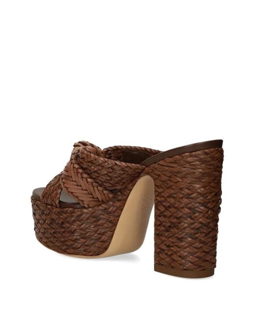 Casadei Brown Woven Platform Sandals