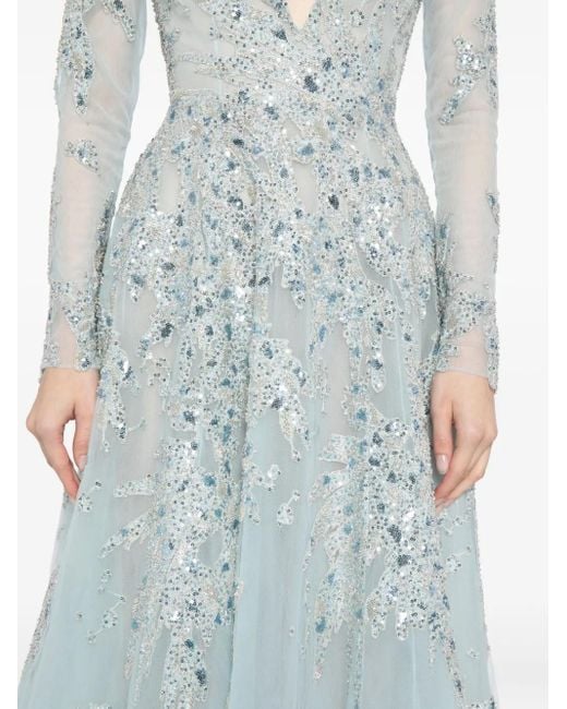 Robe Longue En Tulle Saiid Kobeisy en coloris Blue