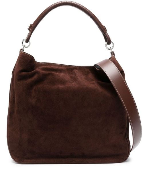 STAUD Perry Suede Shoulder Bag in Brown Lyst