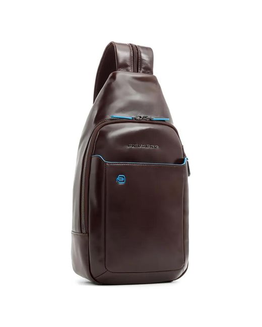Piquadro Purple Logo-Plaque Leather Backpack for men