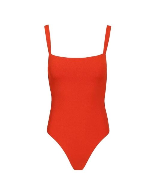 Matteau Red Square-Neck Swimsuit