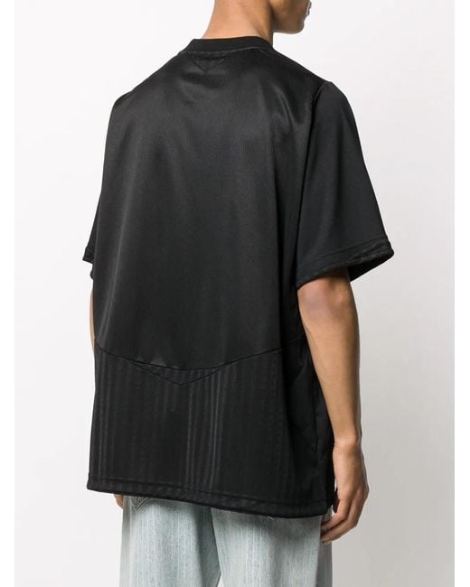 Martine Rose Black Oversized V-Neck T-Shirt for men