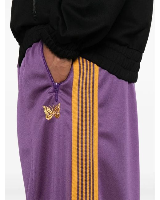 メンズ Needles バタフライ トラックパンツ Purple