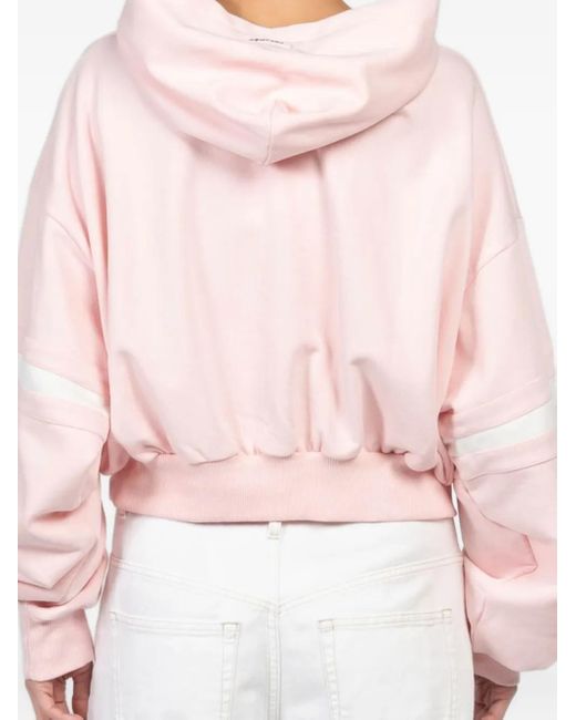 FREEDÉR Pink Panelled Crop Hoodie