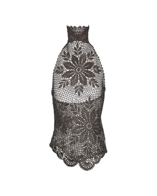 Magda Butrym White Crochet Halter Top