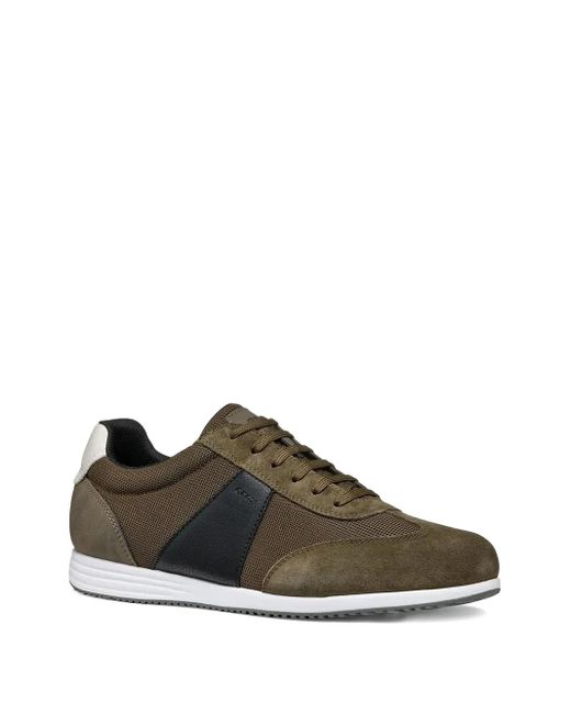 Geox Brown Arthiene Mesh-Panel Suede Sneakers for men