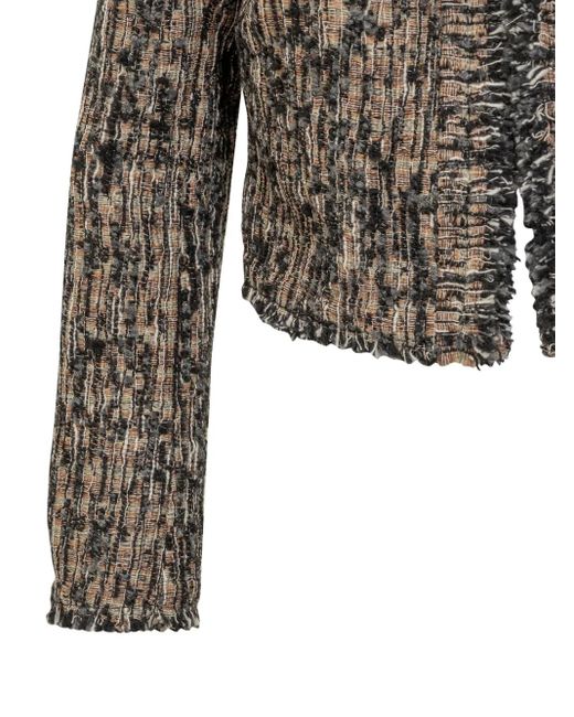 IRO Black Carlia Frayed-Edge Tweed Jacket