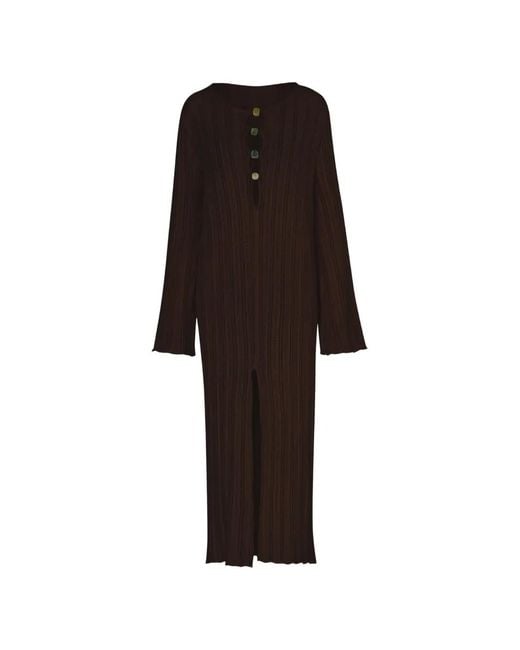 Baobab Brown Mamu Resin-Embellished Cut-Out Maxi Dress