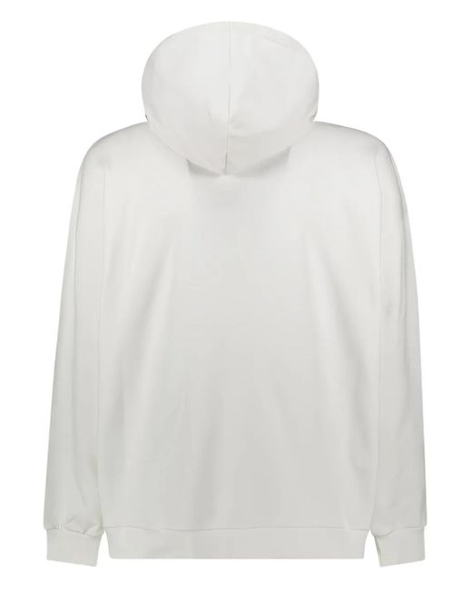 Joshua Sanders White Smiley-Face Drawstring Hoodie for men