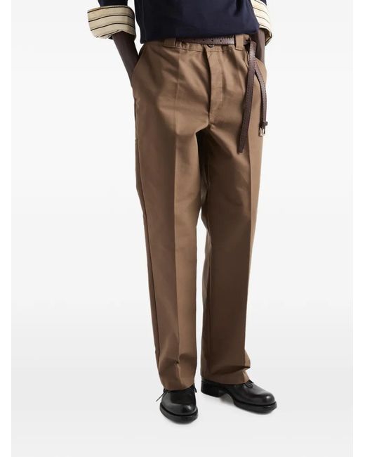 Prada Brown Technical Canvas Pants for men