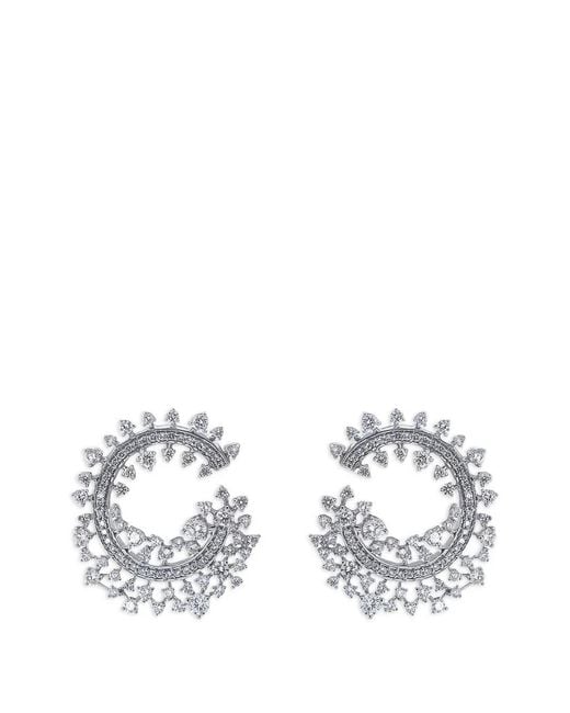 ANANYA White Edge Diamond Hoop Earrings