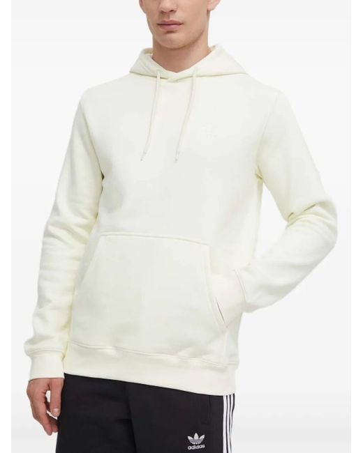Adidas White Logo-Embroidered Hoodie for men