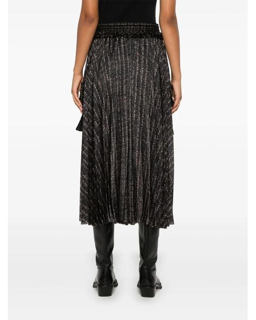 Sacai Black Abstract Pattern Skirt