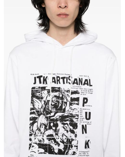 JUNTAE KIM White "There Was A Punk" Hoodie for men