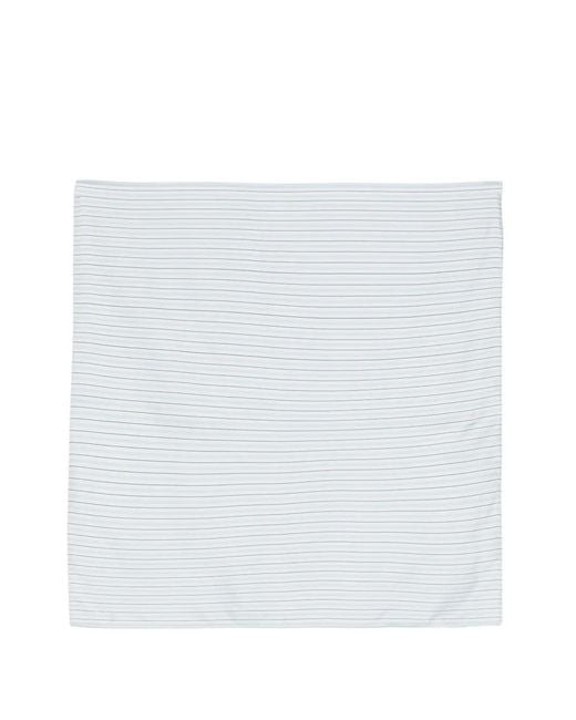 Totême White Striped Silk Scarf