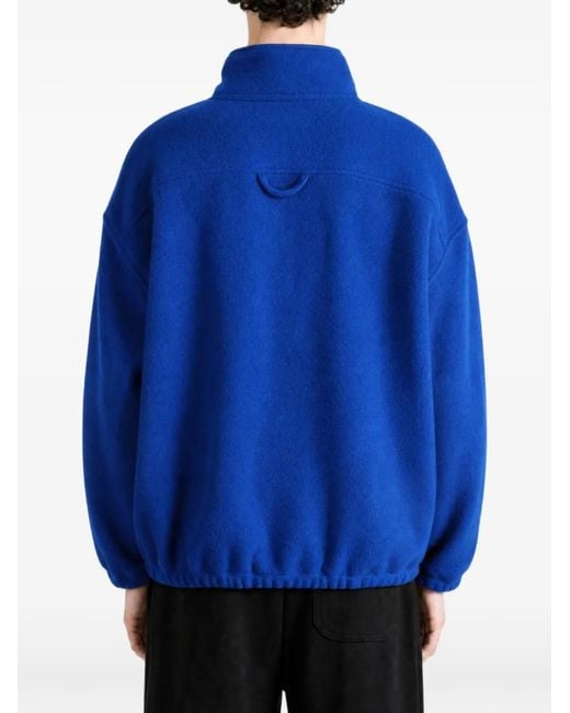 Rier Blue Zip-Up Fleece Sweatshirt