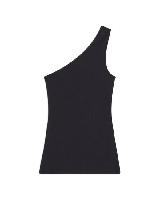 Maison Kitsuné Blue One-Shoulder Top