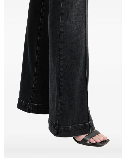 Patrizia Pepe Black Seam-Detail Flared Jeans