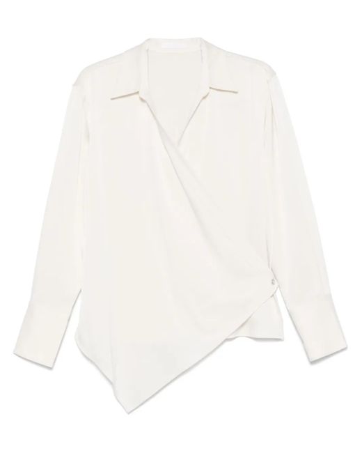 Camisa con diseño cruzado Helmut Lang de color White