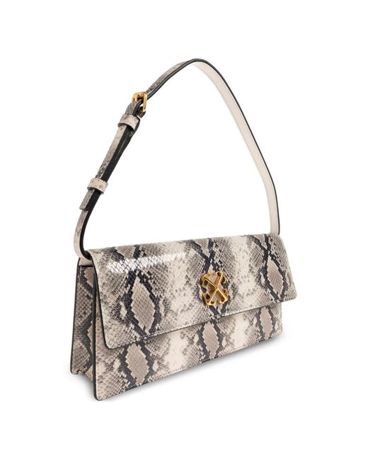 Off-White c/o Virgil Abloh Metallic Snakeskin-Effect Shoulder Bag
