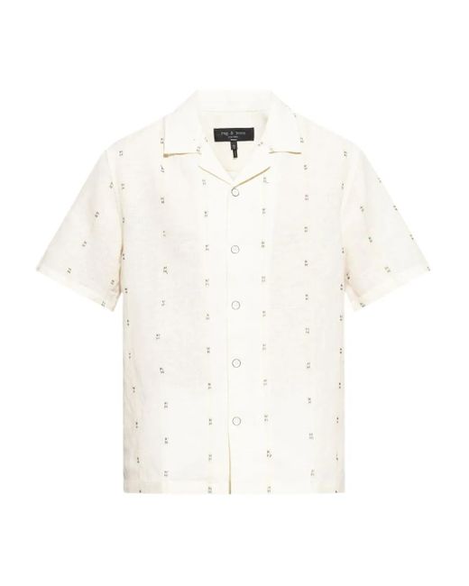 Rag & Bone White Patterned Shirt for men