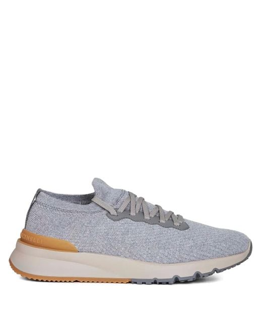 メンズ Brunello Cucinelli ニットスニーカー White