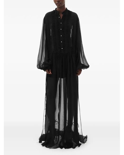 Ann Demeulemeester Black Tren Maxi Dress