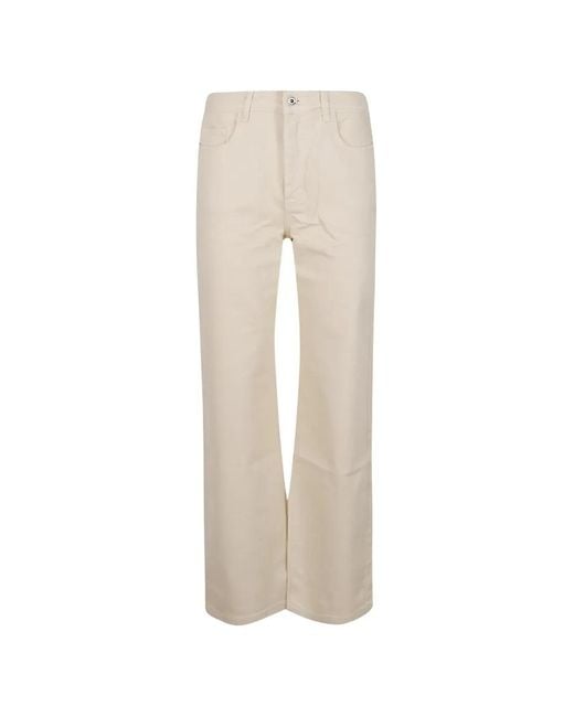 Patrizia Pepe White High-Waisted Straight-Leg Jeans