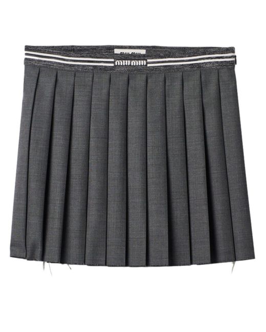 Minifalda plisada Miu Miu de color Black