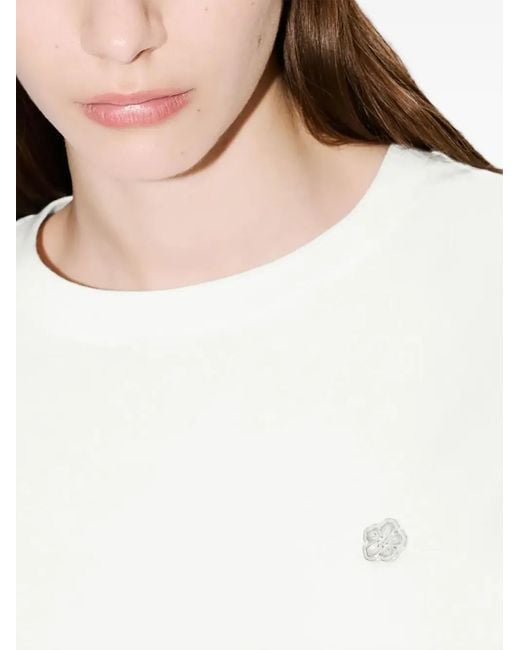 KENZO White Flower Appliqué T-Shirt