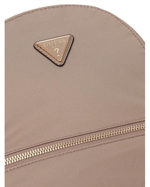 Guess Natural Logo-Plaque Zip-Around Backpack