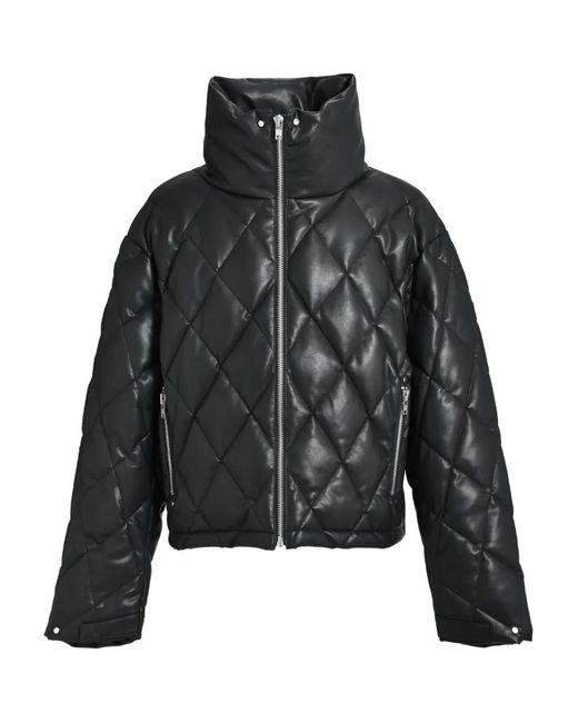 BREATH Black Quilted Funnel-Neck Jacket for men
